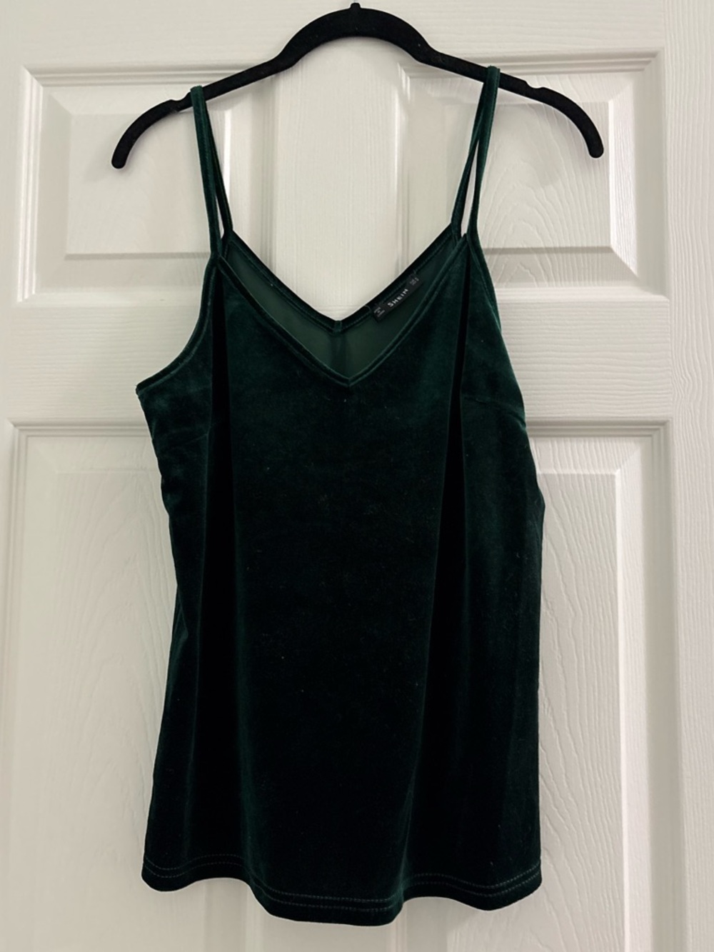 SHEIN Dark Green Velvet V-Neck Cami